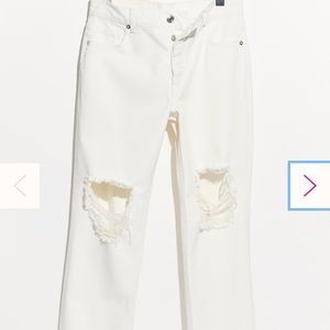 Free people distressed white jeans